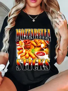 100% Cotton Unisex Mozzarella Cheese Sticks Bootleg Rap CD Aesthetic Funny Meme T-Shirt
