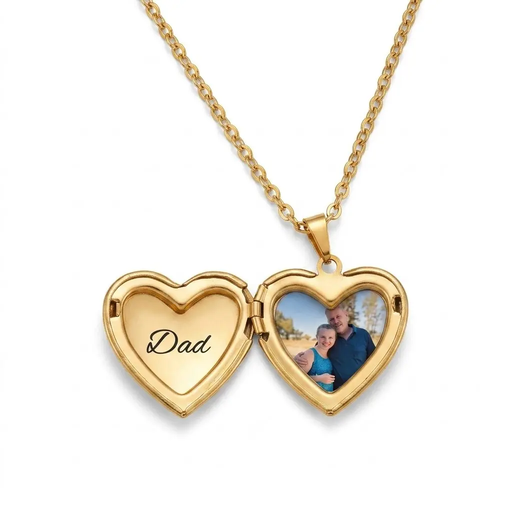 Women's heart-shaped collarbone necklace, with a memory lock pendant that can be opened to put a photo inside. Available in gold-plated, rose gold, or silver. A keepsake jewelry gift, perfect for moms or girlfriends, great for holiday gifts.
