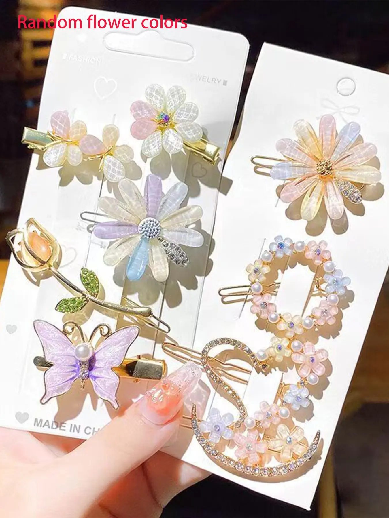 Elegant Pearl Flower Hair Clips Set, Sweet & Graceful Design 