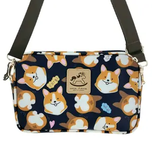 Corgi Momo Double Zipper Crossbody