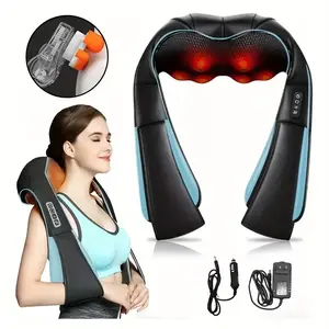 Heated neck and shoulder massager, acupressure neck massager gift, suitable for men/women/mothers/fathers, deep kneading and massaging of the neck, back, shoulders, waist, legs, feet and muscles