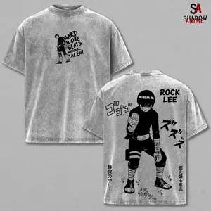 Rock Lee Tee Washed – Naruto Shippuden Washed Anime Manga T-Shirt, Minimal Washed Green Beast Graphic Tee, Unisex Oversized Streetwear Shirt, Pure Taijutsu Anime Aesthetic Tee, Gift for Naruto Fans