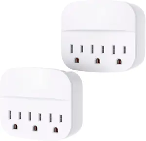 One Beat 2 Pack Multi Plug Outlet Splitter with USB,Surge Protector Outlet Extender with 3 Wall Outlets 4 USB Wall Charger(2 USB C),490 J, ETL Listed,Small Outlet Adapter Plug Extender for Travel,WH