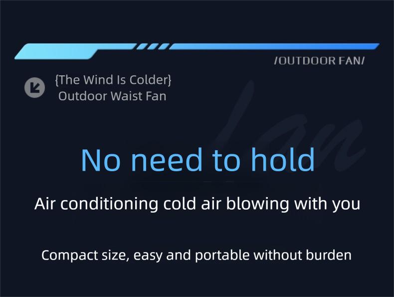 HOOYS Personal Waist Portable Rechargeable Fan, 6000mAh Battery Power bank, 5 Speeds 5300RPM Airflow, LED Light, Wearable Belt Fan for Outdoor, Jobsite, Farms, Traveling, Fishing