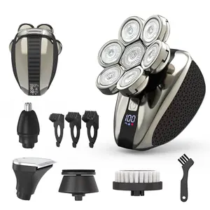 Head Shavers for Bald Men: 7D Floating Electric Razor with Magnetic Removable Head, IPX7 Waterproof Wet or Dry Shaver, LED Display & Type-C Fast Charging,Mens Gifts