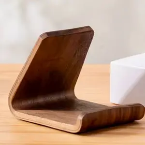 Rustic Walnut Phone Stand Minimalist Simple Design for Your Device Mount Cellphone Smartphone Holder
