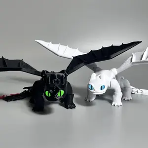 How Train Your Dragon Master Toothless Cartoon Action Joint 3D Activity Figurine Children's Creative Desktop Model Decorative