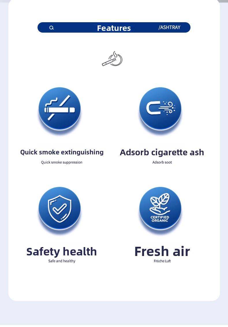 Disposable Ashtray 25-Pack, Portable & Eco-Friendly Paper Ashtrays with Deodorizing Smokeless Gel, for Indoor Outdoor Use, Travel, Car Cup Holder, Parties and Camping