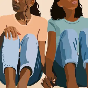 Holding Hands - Unique Greeting Card w/ Heart QR Code for Grief Support