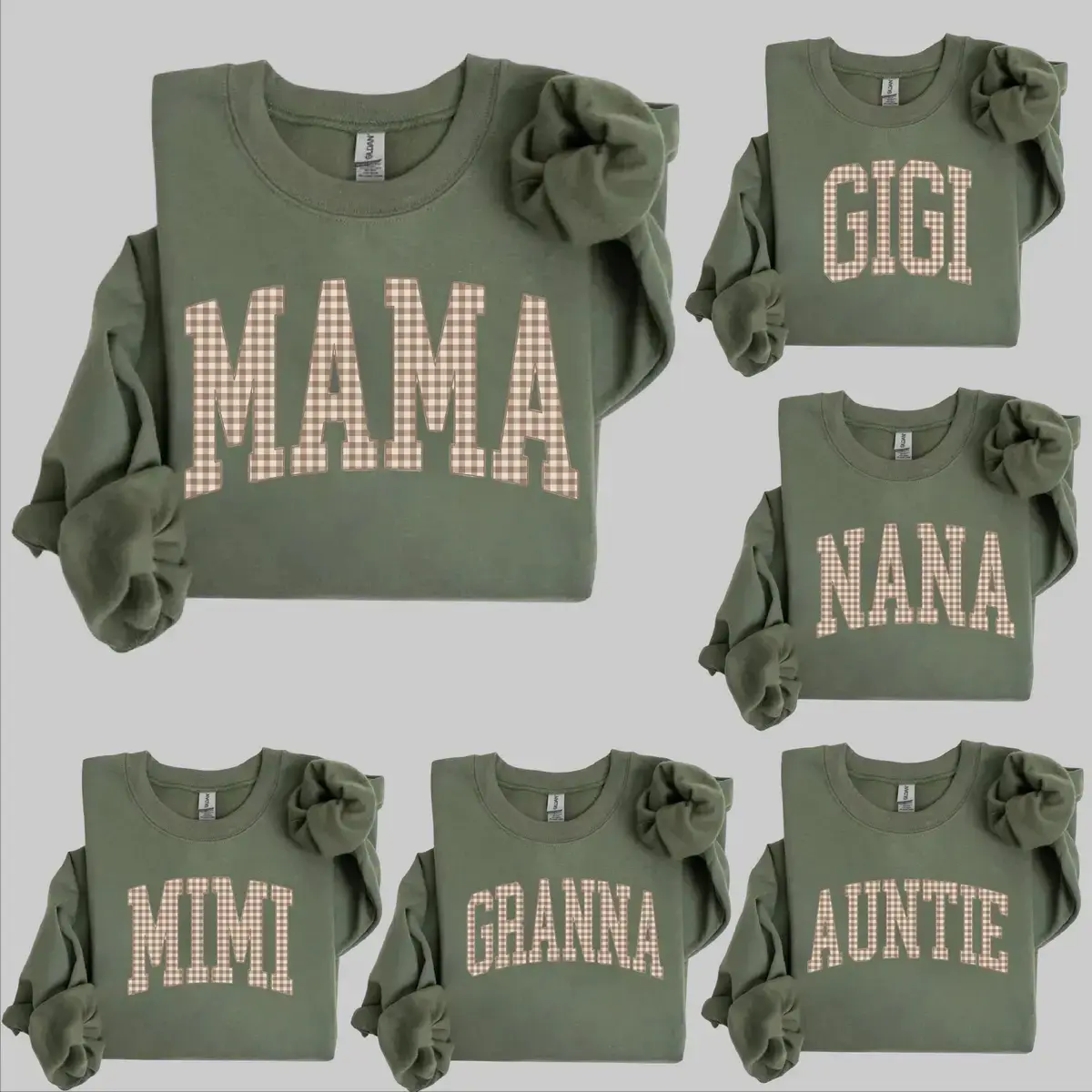 Customize Gingham Mama Sweatshirt, Personalized Mama Shirt Vintage Mama Shirt Trendy Mama Shirt Mothers Day Gift New Mama Baby Shower Pregnancy Announcement Shirt - TrendWear USA