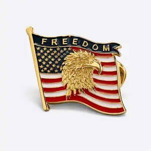 Freedom Flag and Eagle Lapel Pin