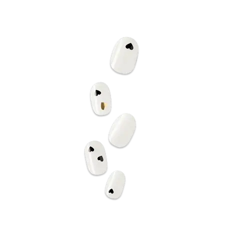 Impress Design No Glue Fake Press On Nails - Two of Hearts | Design, White, Short, Oval, Manicure