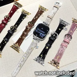 Apple Watch Band with Star Pendant Plush Leather Strap, Fashionable Lightweight Comfort, Multiple Colors, Full Series Fit