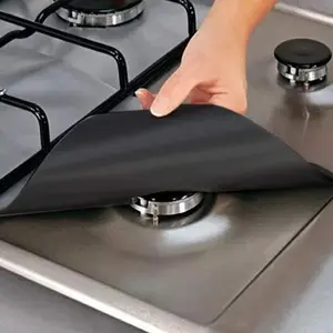 Gas Stove Protector (4 Counts/set), Non-Stick & Easy to Clean Gas Stove Mats, High Temperature Resistant Stove Pads, Stove Plate Protector, Kitchen Accessories