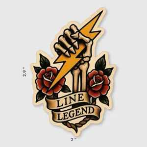 Lineman Line Legend Skeleton Bolt Sticker 2” x 2.9”