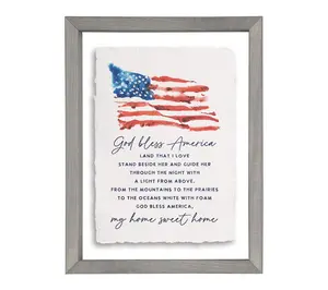 Sincere Surroundings God Bless America Flag Floating Frame Art
