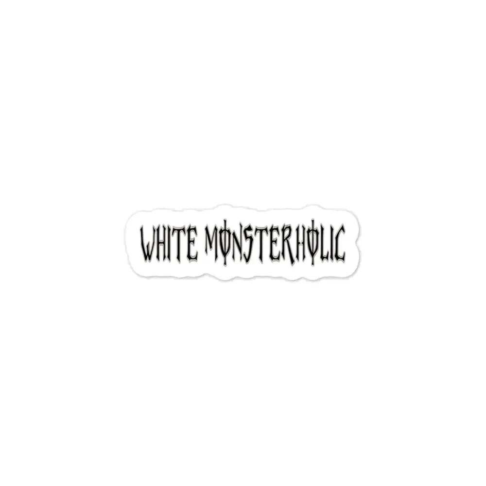 	White Monsterholic StickerWhite Monster Funny Offensive | Dark Humour Energy Drink Illustration font kiss-cut