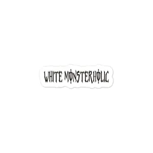 	White Monsterholic StickerWhite Monster Funny Offensive | Dark Humour Energy Drink Illustration font kiss-cut
