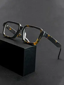 CATERSIDE One Pair With Packaging Personality Hip Hop Punk Style Retro Thick Frame Plastic Prescription Glasses Unisex CP Temple Tips Detail Simple yet Stylish Perfect for Street Fashion Music Festival