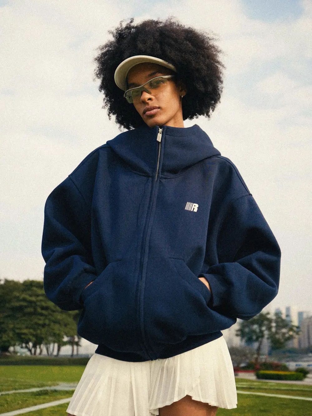 FDR Big Hood Eases Social Anxiety Hoodie High Neck Oversized FDR Big Hood Eases Social Anxiety Hoodie High Neck Oversized