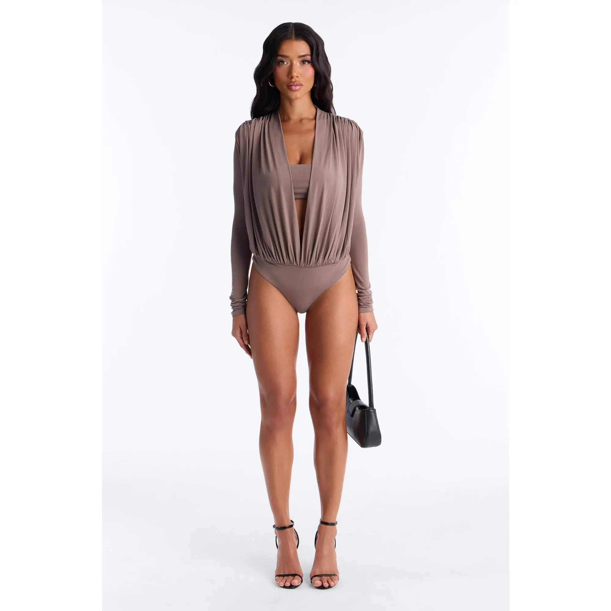 Sexy Baby Long Sleeve Jersey Bodysuit - Taupe