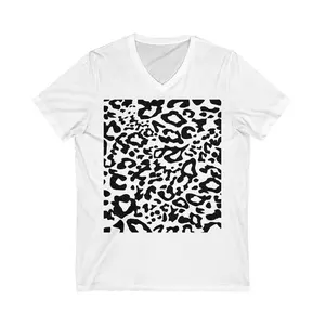 Jaguar Print Unisex Jersey Short Sleeve V-Neck Tee