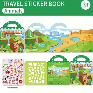 Reusable Sticker Book for Kids, Washable Jelly Stickers, Sticker Album, Scrapbooking, Fun Gift for Preschoolers, Birthday Party Activity, Art Class, Group Events
