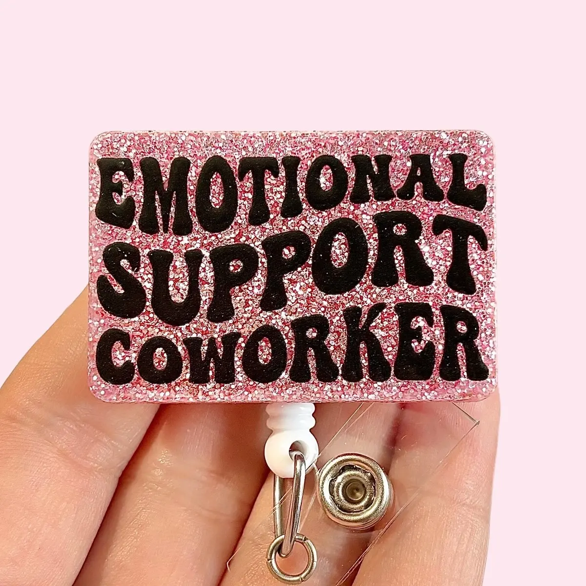 Glitter My Badge Retractable ID Badge Reel - Practical Office Identification Accessory for Healthcare Staff, Durable Construction, 360-Rotation Swivel Clip, Secured Attachment, Id Display, Great Coworker Gift