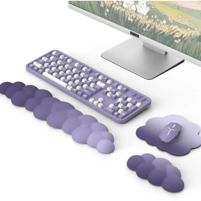 Ergonomic Cloud Keyboard Wrist Rest With Mouse Pad Set For Office Gaming Computer Laptop