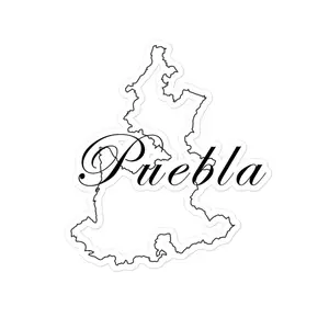 Puebla Die cut Bubble free stickers, 3″×3″, White