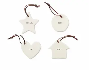 4 Piece Rae Dunn Classics Hanging Figurine Ornament Set
