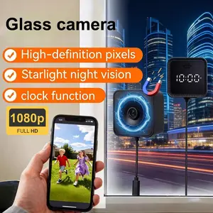 1080P HD Camera with Magnetic Mount, Starlight Night Vision, Clock Display, Window Security Cam, RV Camera, Fish Tank Monitor, Plug and Play