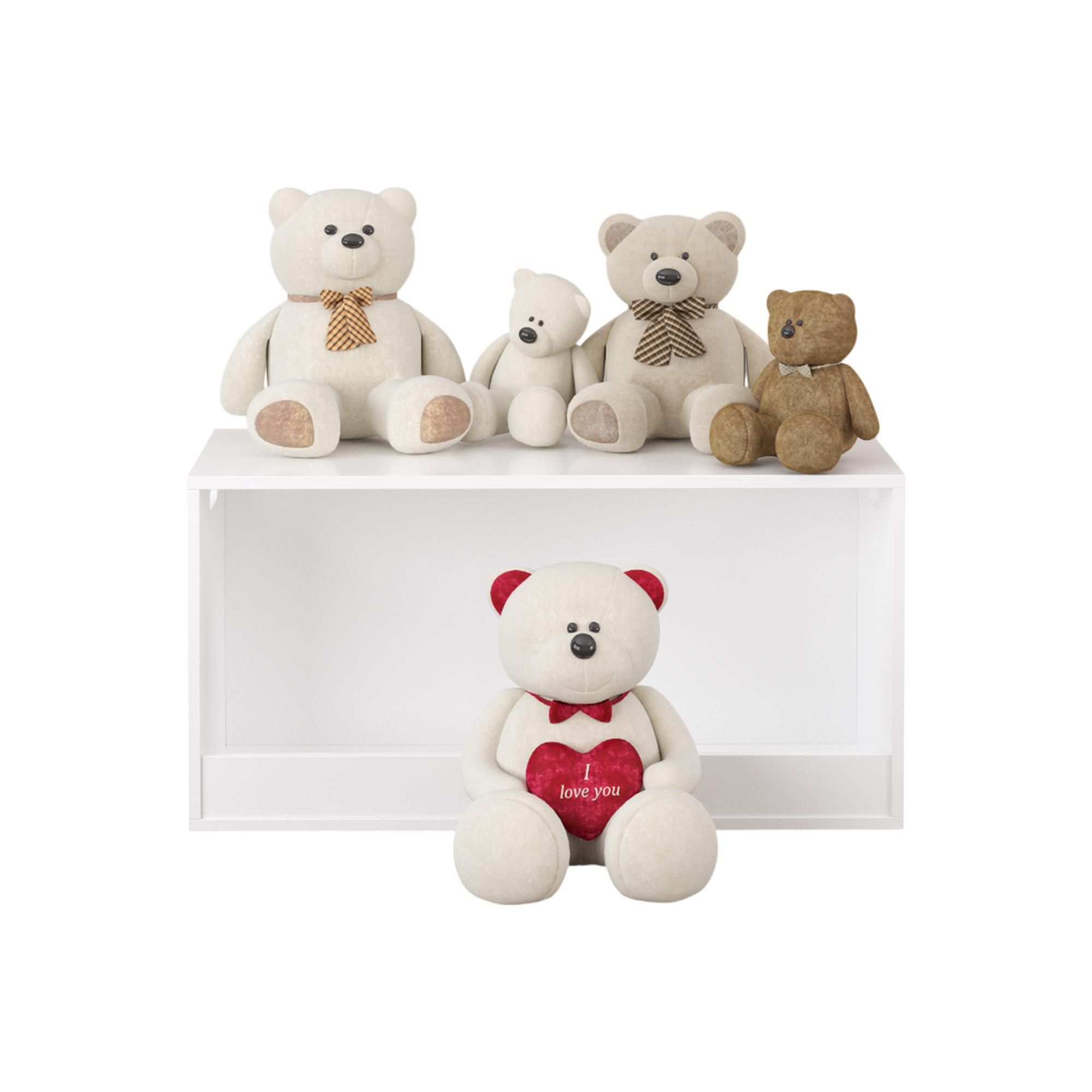 Montessori Kids Toy Storage Cabinet Open Wooden Storage Organizer for Toys & Books White Toy Bin for Nursery & Playroom