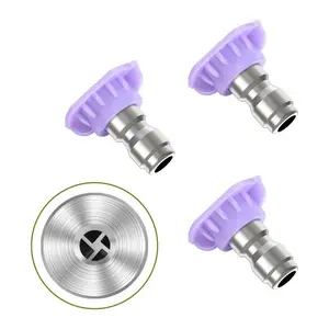 Pressure Washer Nozzle Tips Misting Nozzle, Low Pressure Spray Tip with 1/4" Quick Connect, 4-direction water discharge Nozzle, Stainless Steel for Garden & Plants, Quick Connect Nozzles