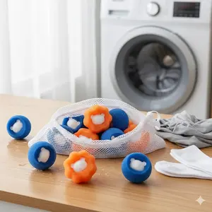 Reusable Laundry Hair Catcher, Multi-use Washing Machine Lint Remover Ball, Deep Clean Pet Hair & Fuzz Removal, Anti-Tangle & Non-Slip Wash Balls for Clothes, Towels, Sheets. Portable & Efficient.