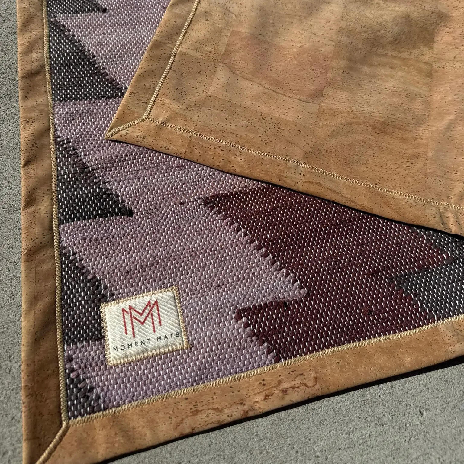 Original Moment Mat – Mauve Handwoven Meditation Mat with Cork Base