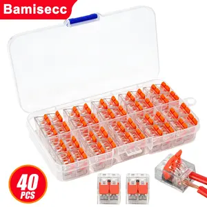 40pcs Pct-412 Electrical Quick Connectors, Lever Wire Nut Kit, DIY Wire Connectors, 28-12 Awg, 2 Port Push-In Terminals, Mini Fast Wire Connectors, Durable Reliable Connectors, Wiring Connectors Kit
