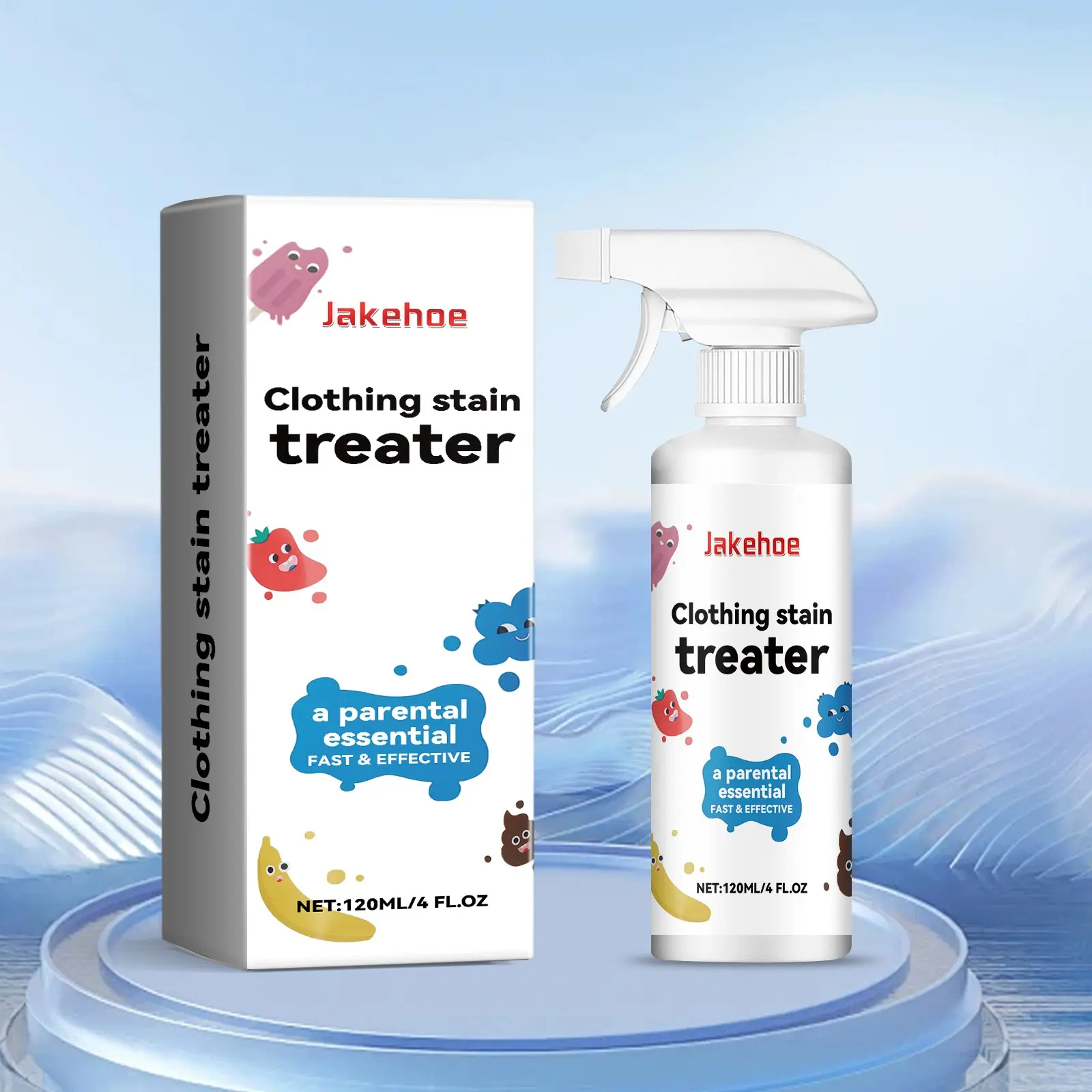 Clothing Stain Remover Spray, Stain Treater, Gentle Oil Stain Cleaning, Fresh Scent, Softening Fabric Care, Effective and Safe for Clothes