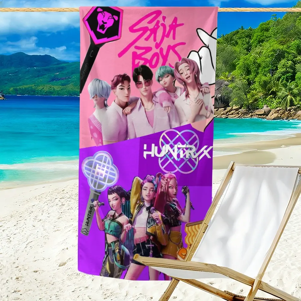 K-Pop Glitter Bath Towel, Soft Microfiber Fabric, Quick-Dry and Absorbent, Perfect for Beach Pool Bathroom, Ideal Gift