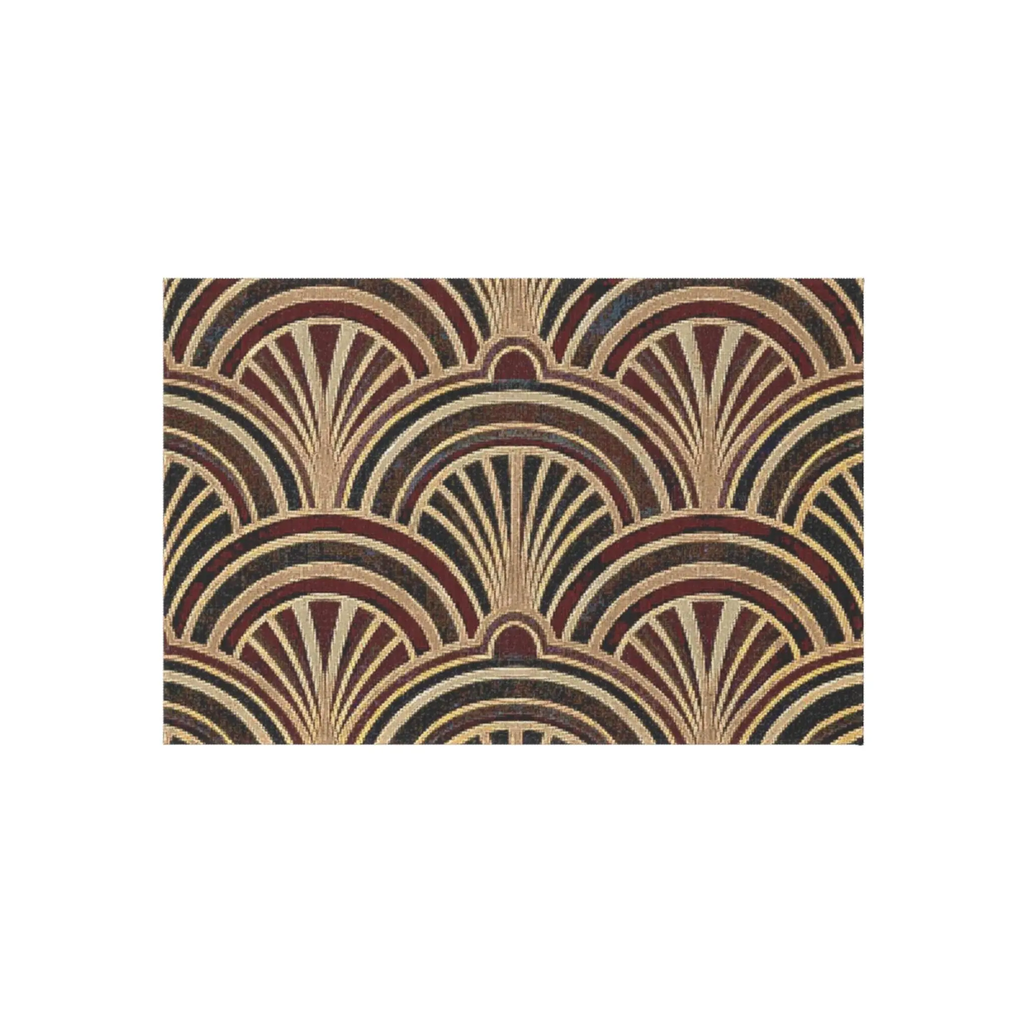 Art Deco Fan Pattern Outdoor Rug | Geometric Entryway Doormat