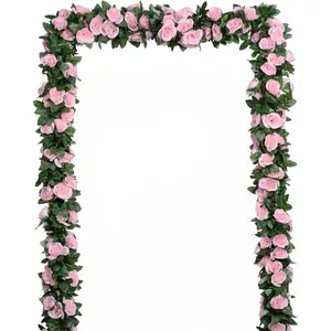 5 count(41FT) Flower Garland Artificial Rose Vine Garland Artificial  for Wedding Party Arch Garden Floral Garlands Decor ( and Greenery)