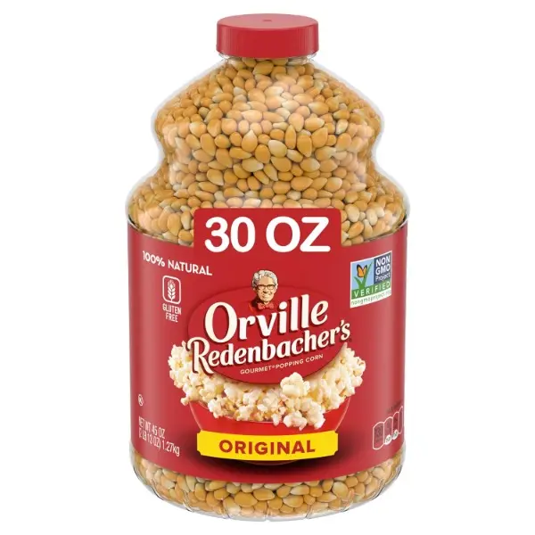 Redenbacher's Gourmet Yellow Popcorn Kernels - Original Flavor, 30 oz, 4g Fiber Per Serving, Healthy Halal Snack, Watch Party Supply, Casual Snacking Option