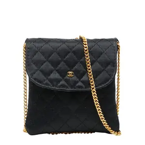 Pre-owned CHANEL Other Shoulder Bags Coco Mark Mini Mini Matelasse Satin Leather Shoulder Bag