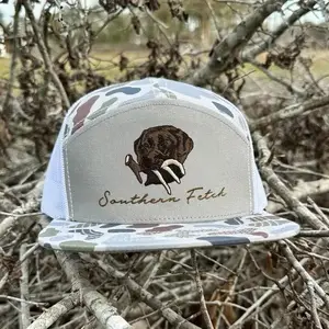Antler Camo Trucker Hat _ Hunting Style Snapback Cap _ Embroidered Deer Antler Flat Bill Hat - TikTok Shop1