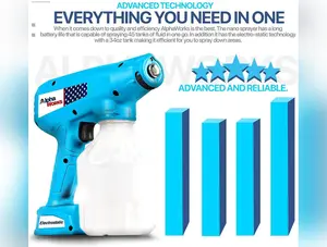 AlphaWorks Electric Handheld ULV Electrostatic Sprayer - 12V 34Oz, For Cleaning, Garden, Hydroponics, Multipurpose (Blue)