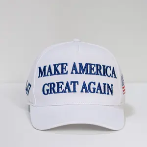 America Great Embroidered Adjustable Unisex White Baseball Cap