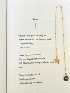 Gemini Chain Charm Bookmark - Black & Gold - Lightweight Luxury for Readers - Secure Fit for All Books - Elegant Star Charm - Perfect Gift for Book Lovers