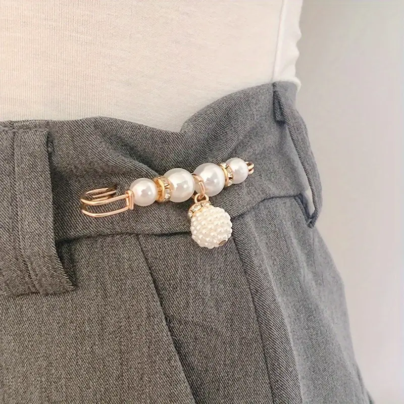 4pcs/set Brooch Pins Flower Safety Pin Waist Buckle, Trouser Waist Shrinker Pin Anti-slip Brooch Corsage Pin Accessory