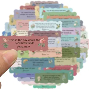 Christian Sticker, 50pcs/set Waterproof Vinyl Sticker, Religious Easter Gifts, Bible Verse Sticker, Christian Gifts for Kids, Teens, Girls and Boys, Waterproof Stickers