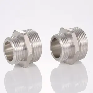 1'' NPT Male to 3/4'' GHT Male Connector,,304 Stainless Steel Garden Hose Adapter,GHT to NPT Adapter Fitting,Garden Hose to Pipe Fittings Connect, 2 Pack